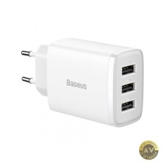 Incarcator Retea Baseus Compact 3U 17W 2.1A 3 x USB-A Alb CCXJ020102
