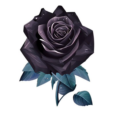 Sticker decorativ, Trandafir, Negru, 80 cm, 8225ST foto