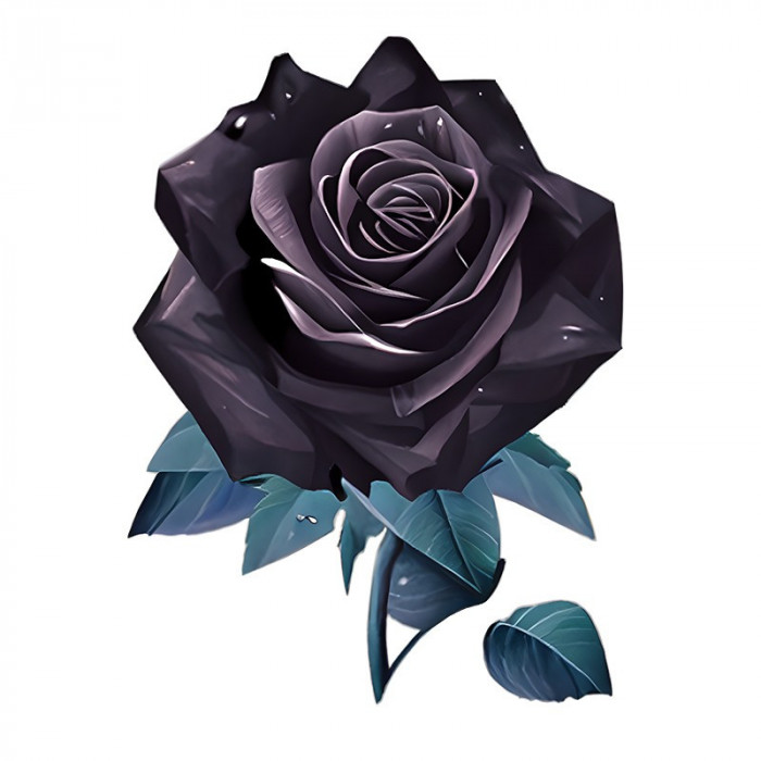 Sticker decorativ, Trandafir, Negru, 80 cm, 8225ST