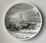 Farfurie din portelan suedez GUSTAVSBERG, dedicat CRACIUN 1975, exemplar limitat