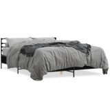 VidaXL Cadru de pat, negru, 160x200 cm, lemn prelucrat și metal