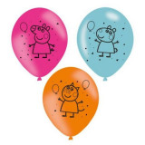 Baloane latex peppa pig 6 buc 23 cm - marimea 140 cm