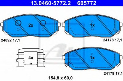 Set placute frana,frana disc KIA SORENTO I (JC) (2002 - 2009) ATE 13.0460-5772.2 foto