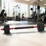 vidaXL Set de Haltere 2 &icirc;n 1 Negru și roșu 121 x 19,5 x 19,5 cm 42023463