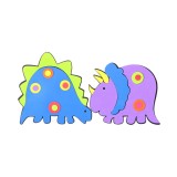 Autocolant sticker decorativ de perete model dinozaur, violet si albastru