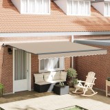 vidaXL Cortina Retractabilă Manual Bej 400 &times; 350 cm Poliester și oțel 3330787