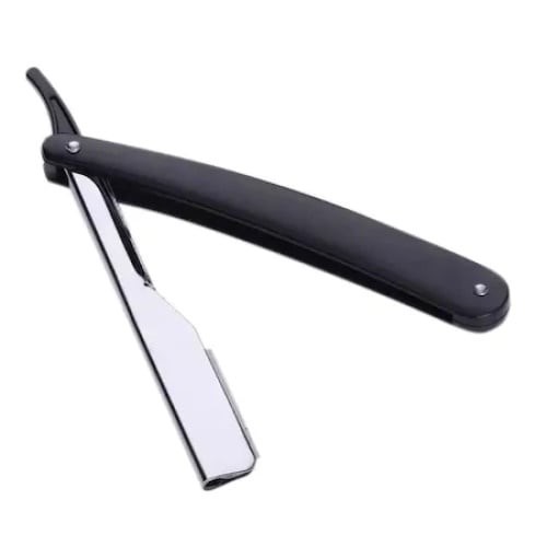 Brici FOXMAG24, cu lama clasica pentru tuns sau barbierit, culoare negru, maner plastic