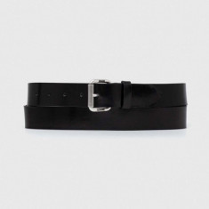 Armani Exchange curea de piele barbati, culoarea negru