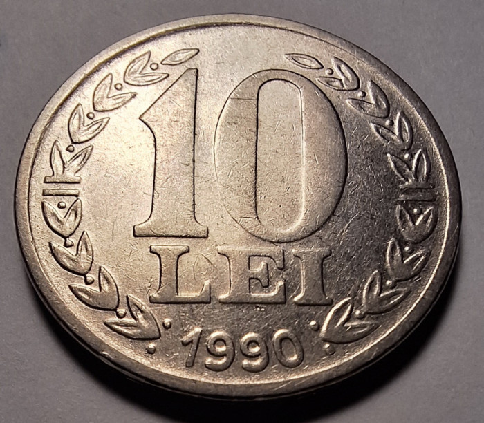 Moneda 10 lei 1990 (#2) prima monedă după Revoluție