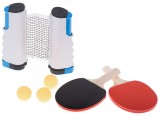 Set tenis de masa, 2 palete, 3 mingi ping pong, fileu retractabil