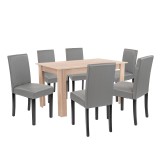 Set de masă Leon 6+1, gri stejar Sonoma