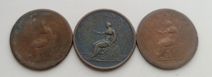 Lot 3 monede Regatul Unit - 1/2 Penny 1806 si 1807