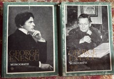 GEORGE ENESCU , MONOGRAFIE / CU AUTOGRAFUL LUI MIRCEA VOICANA CATRE DEMNITARUL COMUNIST GHEORGHE PANA/ EDITURA ACADEMIEI R.S.R. 1971/ DOUA VOL.1172pag