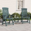 Set 2 Scaune Gradina Rabatabile vidaXL, Verde, Polipropilena, Reglabile 4 Pozitii, Pliabile, 58x61 cm, Max 110 kg