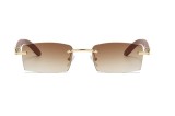 Rama ochelari de vedere cu brate din bambus tip Ray Ban&nbsp;Gucci&nbsp;Prada, Unisex, Rectangulara, Jimmy Choo