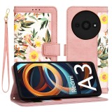 Cumpara ieftin Husa Tip Carte Xiaomi Redmi A3 cu Flip Magnetic Roz cu Flori TFC, Techsuit