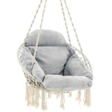 SONGMICS Scaun rotund tip leagan suspendat cu perna, pentru casa sau gradina, gri Household NewTrend