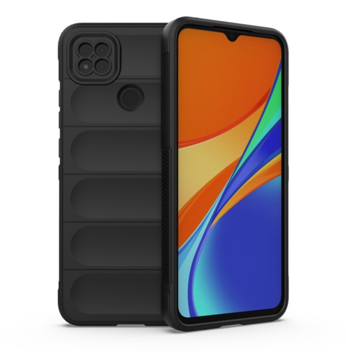 Husa pentru xiaomi redmi 9c / redmi 9c nfc, antisoc, margini striatii, magic shield, black