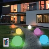 Lampa Solară LED Sferică Multicoloră cu Telecomandă &Oslash;30cm, CMCLASS