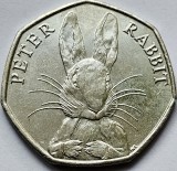 Moneda 50 Pence 2016 Marea Britanie Peter Rabbit Beatrix Potter KM#1371