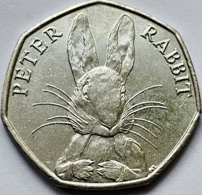 50 pence 2016 Marea Britanie, Peter Rabbit, km#1371 foto