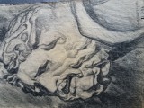 Desen in creion si carbune artist MAGHESRUSAN .hartie desen format A3 , lucrare originala semnata .DEOSEBITA