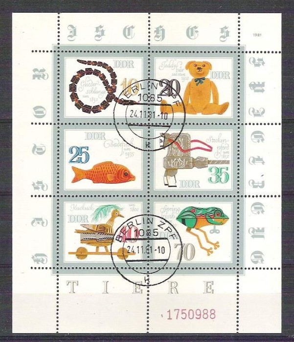 Germany DDR 1981 Toys, perf. block, used H.053