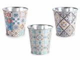 Cumpara ieftin Set 3 ghivece flori metal multicolor Majolica &Oslash; 10 cm x 10 H