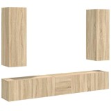 Cumpara ieftin Set de dulapuri TV, 5 piese, stejar sonoma, lemn prelucrat
