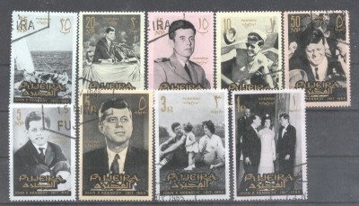 Fujeira 1965 J F Kennedy 9 values used DE.123 foto