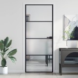 Gossi usa de interior negru 83x201,5 cm sticla securiz./aluminiu slim