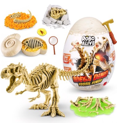 Set Descoperire Fosile, Robo Alive Zuru Mega Dino Fossil, excavare cu unelte, dinozaur realist, jucarie interactiva pentru copii foto