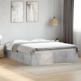 vidaXL Cadru de pat, gri beton, 150x200 cm, lemn prelucrat 3281010