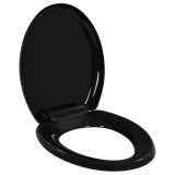 Cumpara ieftin Capac WC &icirc;nchidere silențioasă, eliberare rapidă, negru, vidaXL