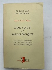 Logique et Metalogique / Marie-Louise Roure