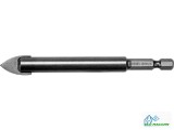 STHOR Burghiu pentru sticla si ceramica 12 mm, lungime 100 mm, prindere 1/4&amp;quot; hexagonala