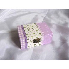Cutie lemn cu floricele mov 24405