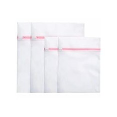 Set 4 săculeți rufe, pentru mașina de spălat, plastic, alb