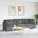 vidaXL Canapea modulară cu perne din stofă gri &icirc;nchis