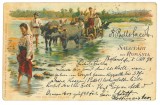 5600 - ETHNIC, Country Life, Litho, Romania - old postcard - used - 1898