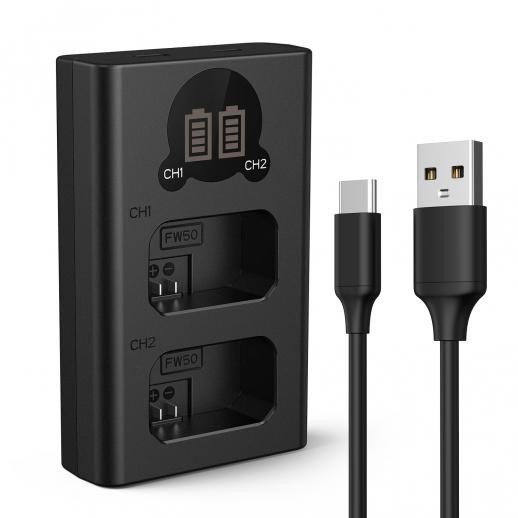 Incarcator Dublu Baterii K&amp;F Concept NP-FW50 Battery Charger