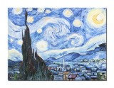 Cumpara ieftin Tablou celebru pictat manual, Noapte instelata, 80x60cm ulei pe panza, reproducere Vincent van Gogh