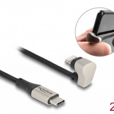 Cablu USB 2.0 type C la iPhone Lightning MFI drept/unghi 180 grade 2m, Delock 80026