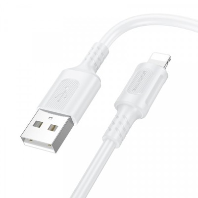 Cablu Date si Incarcare USB-A - Lightning Borofone BX111 Feliz, 18W, 1m, Alb foto