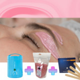 Cumpara ieftin Mini kit epilare (mini incalzitor ceara 125g + ceara epilat perle + spatule lemn inguste)