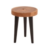 Cumpara ieftin Masuta laterala Labous din lemn suar in nuanta naturala-neagra 35x35x45 cm