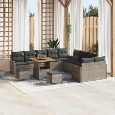 vidaXL Set de canapele pentru grădină 13 pcs Gri 80 x 80 x 71 cm 3364273