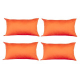 Set 4 Perne decorative dreptunghiulare, 50x30 cm, pline cu Puf Mania Relax, culoare orange, Palmonix