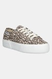 Superga teniși PLATFORM LEOPARD PRINT LE culoarea maro, S2137ZW