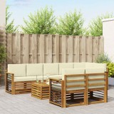 vidaXL Seturi de canapele 9 pcs Natural și Crem Lemn Solid de Acacia 3375060